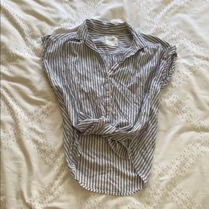 ABERCROMBIE striped tie up muscle blouse